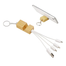 Phone Stand Bamboo Charging Cable Key Ring - PrintaPromo