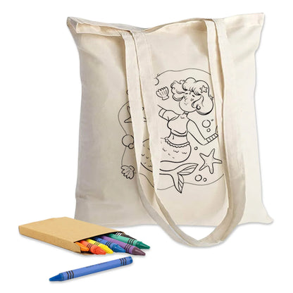Colouring Long Handle Calico Shopper - PrintaPromo