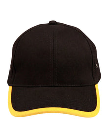 Heavy Brushed Cotton Structured Cap With Peak & Back Trim CH17 - PrintaPromo