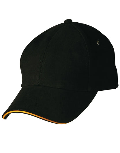 Heavy Brushed Cotton Structured Cap with Sandwich Peak CH18 - PrintaPromo