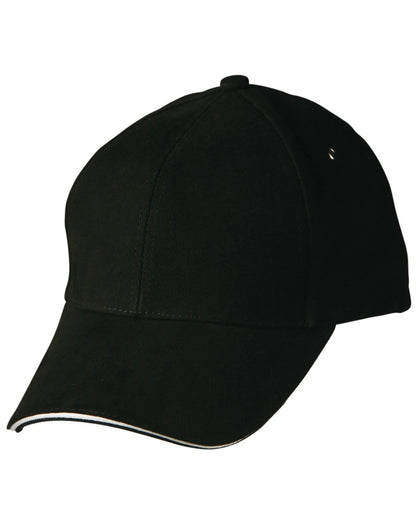 Heavy Brushed Cotton Structured Cap with Sandwich Peak CH18 - PrintaPromo