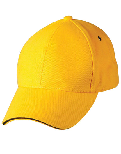 Heavy Brushed Cotton Structured Cap with Sandwich Peak CH18 - PrintaPromo