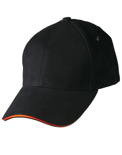 Heavy Brushed Cotton Structured Cap with Sandwich Peak CH18 - PrintaPromo