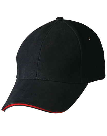 Heavy Brushed Cotton Structured Cap with Sandwich Peak CH18 - PrintaPromo