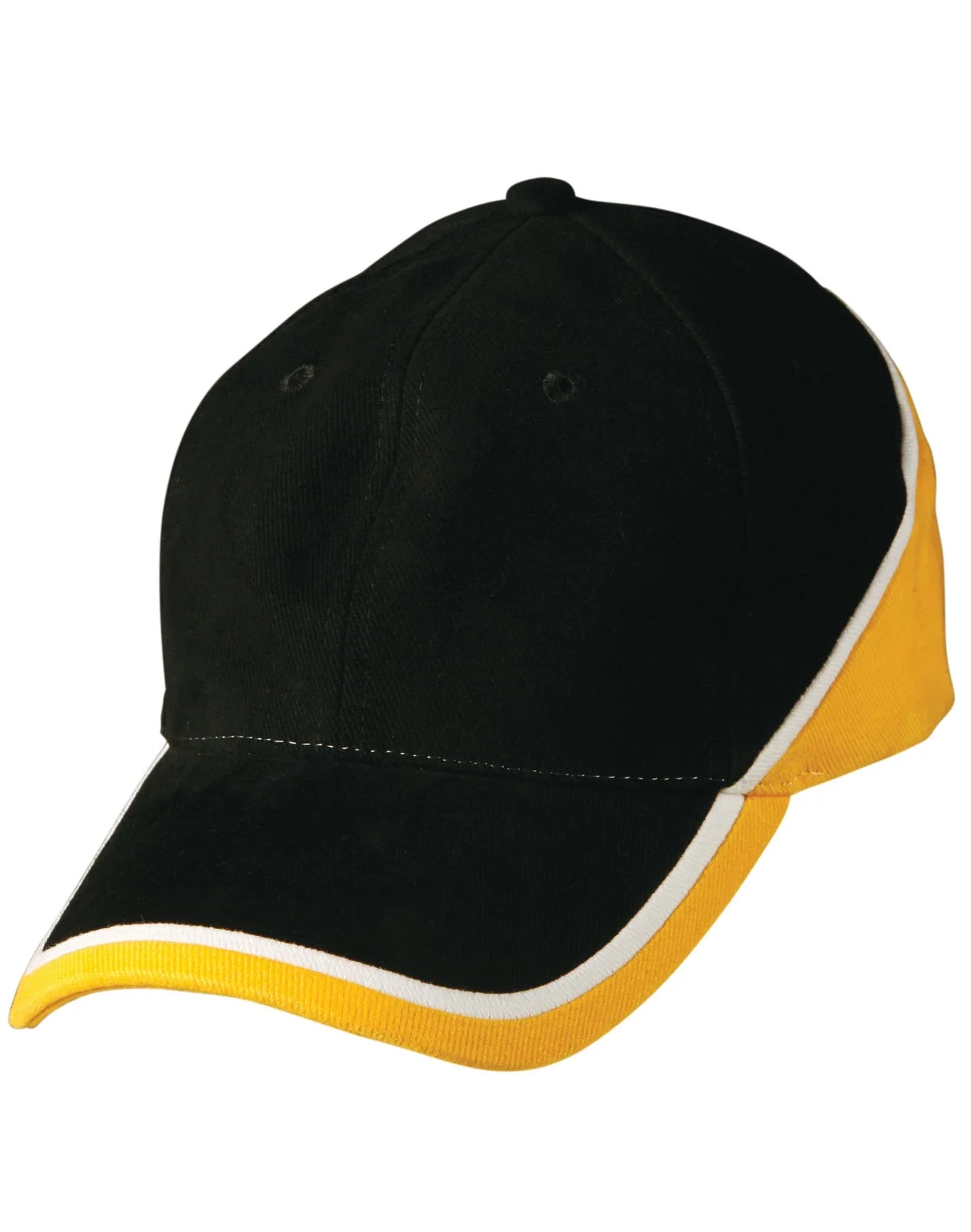 Tri-Colour Heavy Brushed Cotton Structured Cap CH38 - PrintaPromo