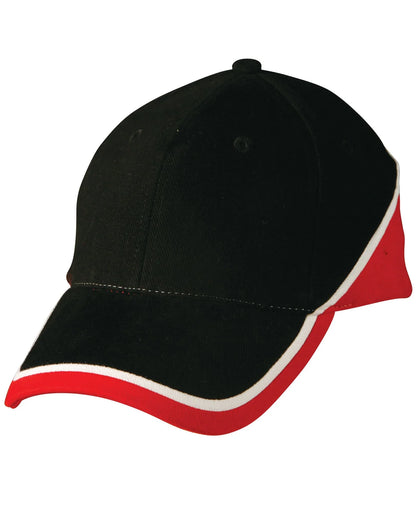 Tri-Colour Heavy Brushed Cotton Structured Cap CH38 - PrintaPromo