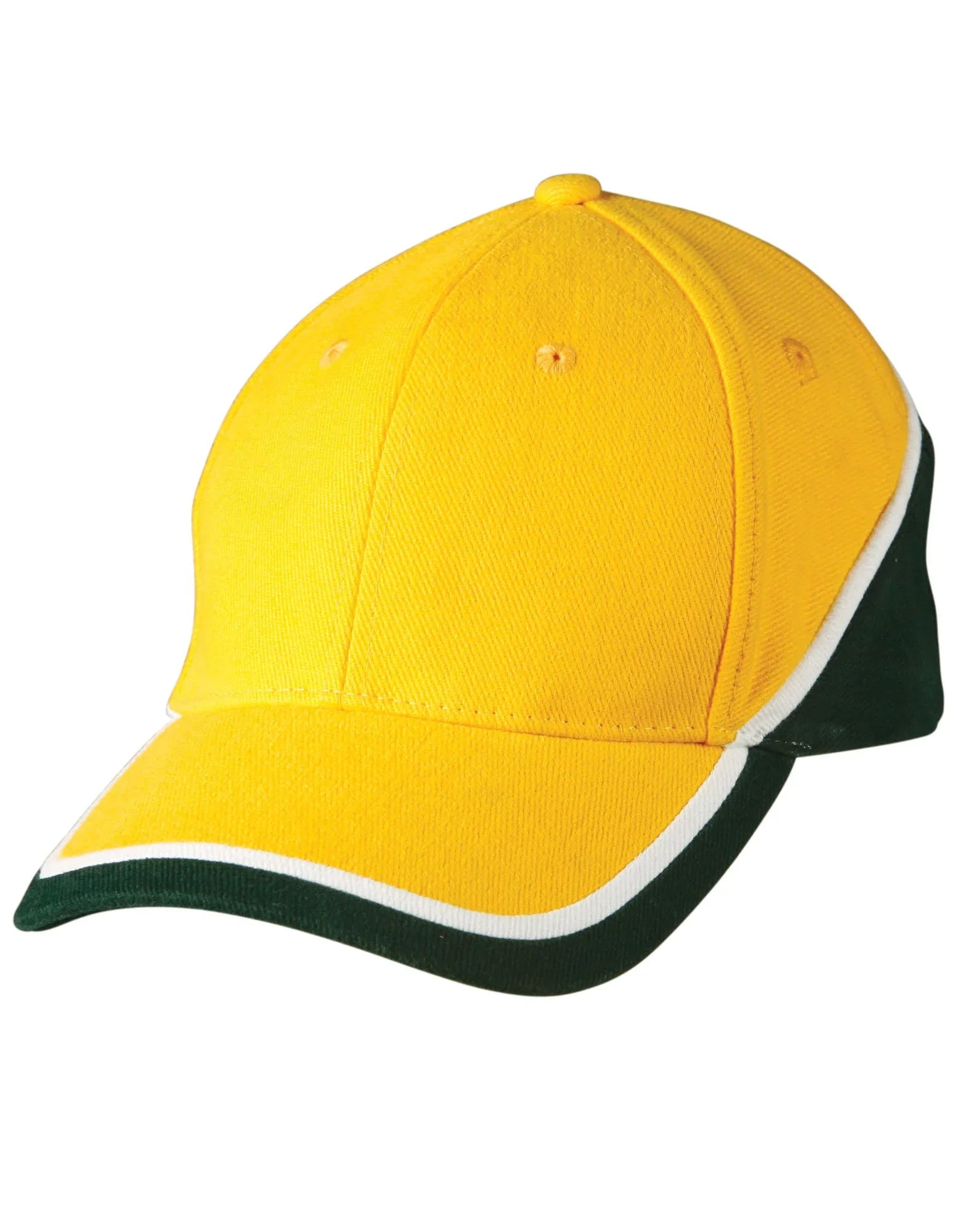 Tri-Colour Heavy Brushed Cotton Structured Cap CH38 - PrintaPromo
