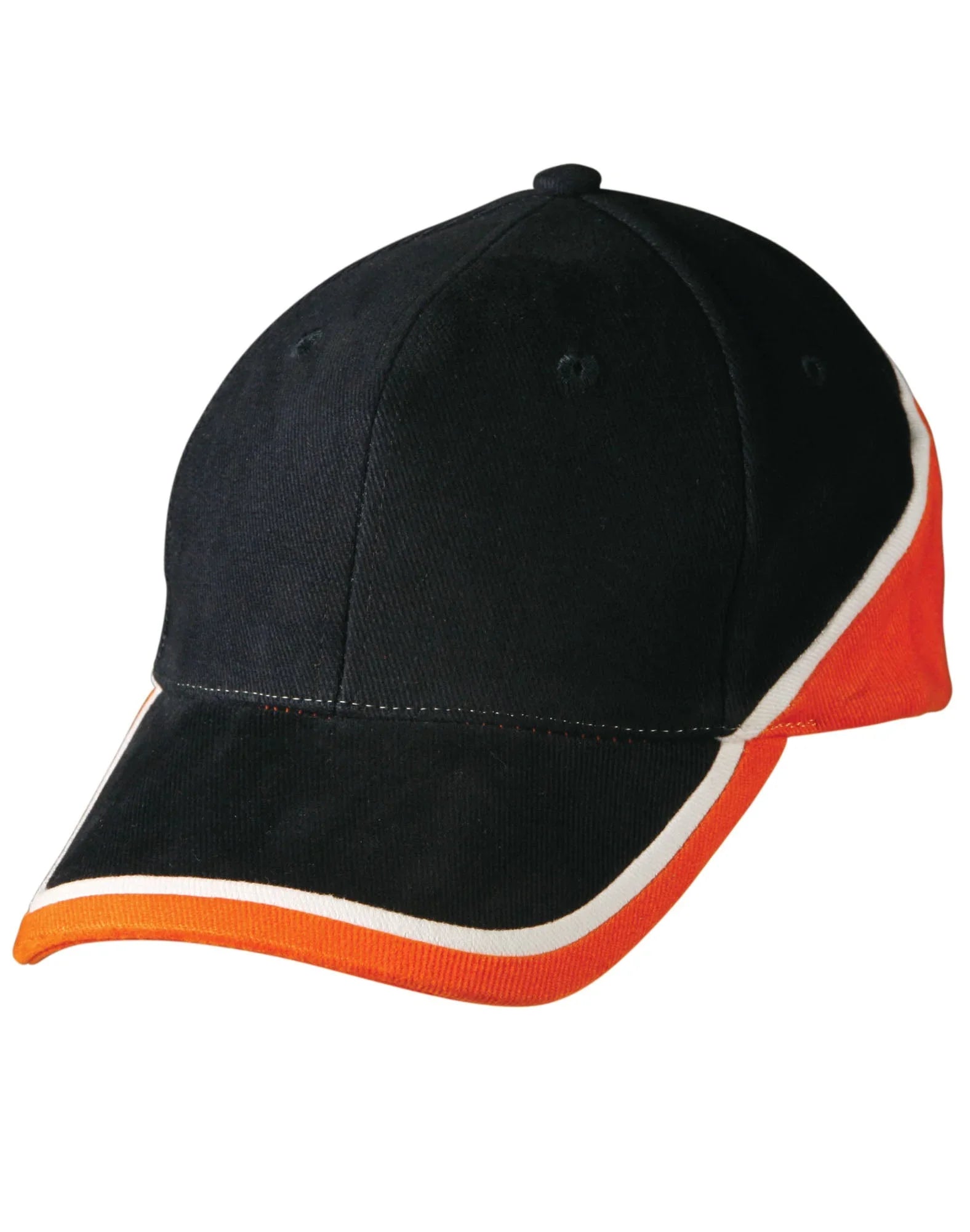 Tri-Colour Heavy Brushed Cotton Structured Cap CH38 - PrintaPromo