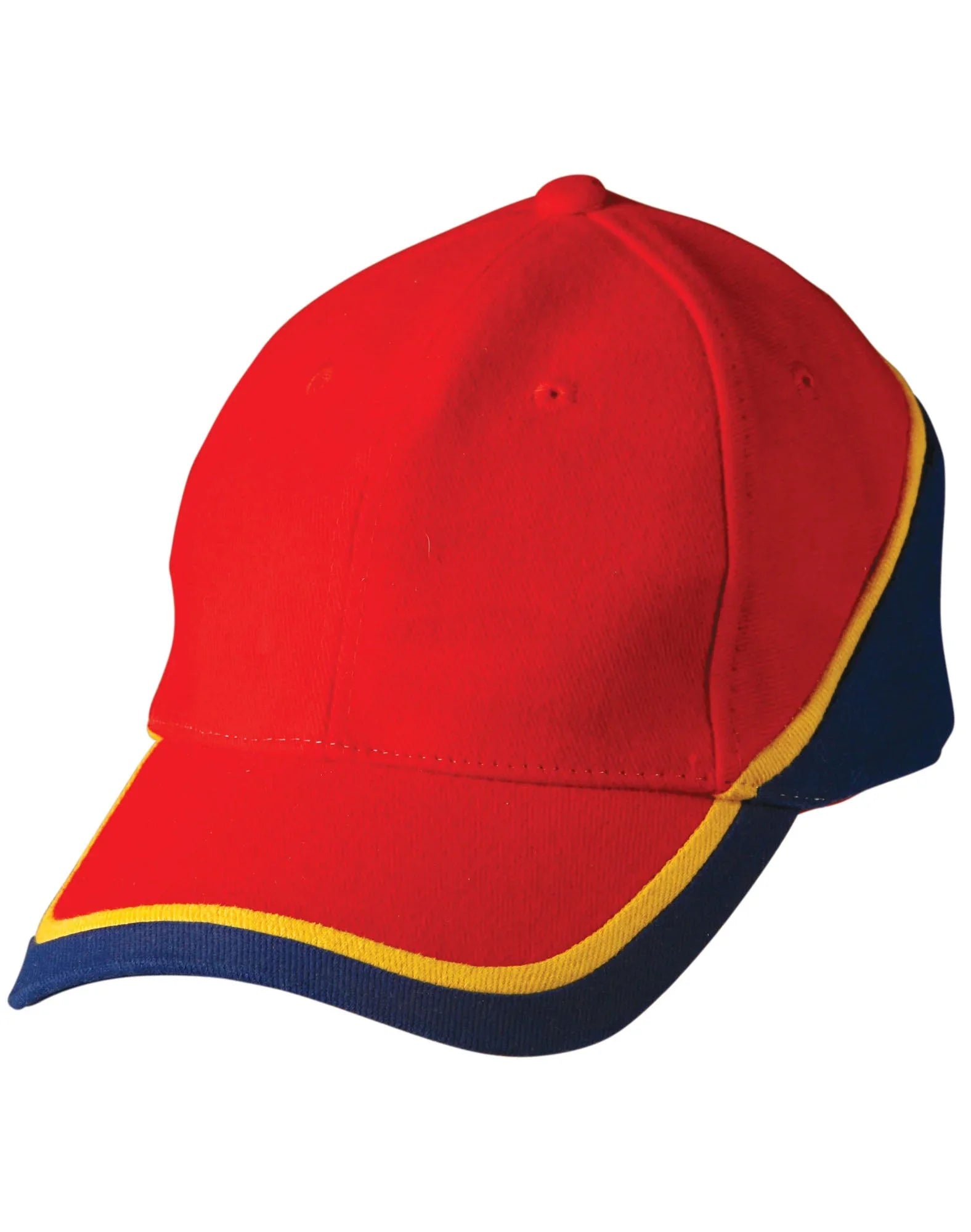 Tri-Colour Heavy Brushed Cotton Structured Cap CH38 - PrintaPromo