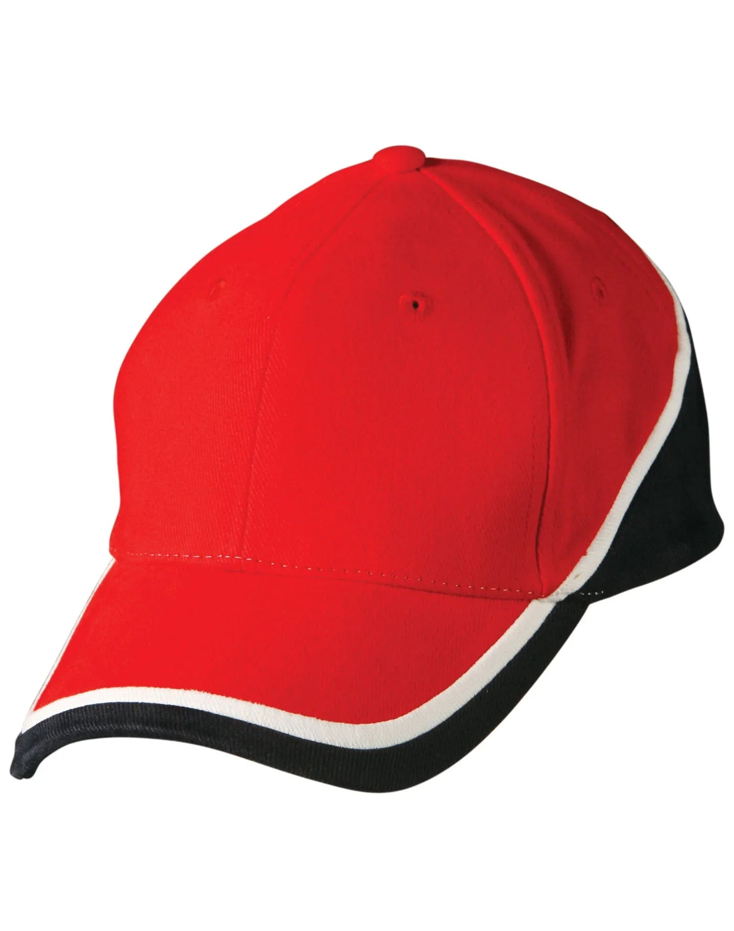 Tri-Colour Heavy Brushed Cotton Structured Cap CH38 - PrintaPromo