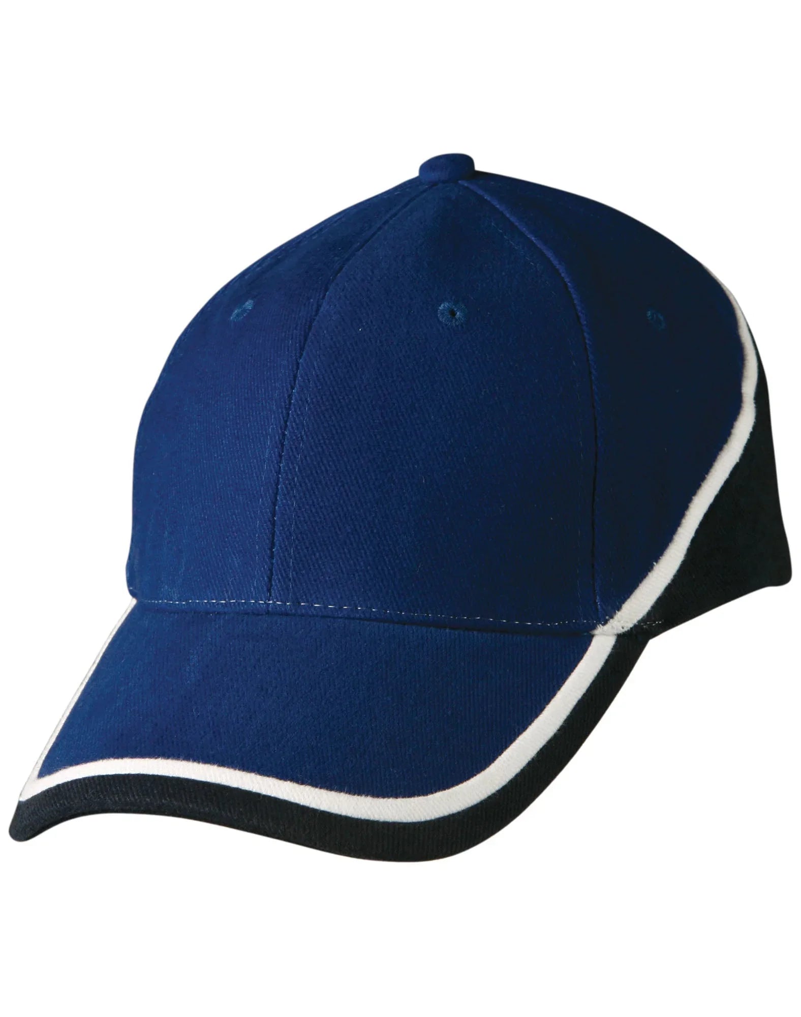 Tri-Colour Heavy Brushed Cotton Structured Cap CH38 - PrintaPromo