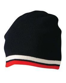 Knitted Contrast Stripes Beanie CH63 - PrintaPromo
