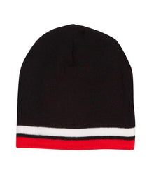 Knitted Contrast Stripes Beanie CH63 - PrintaPromo
