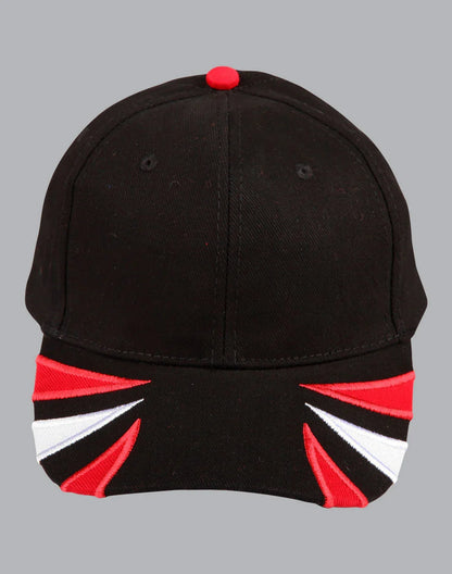 Tri-Colour Heavy Brushed Cotton Contrast Cap CH80 - PrintaPromo