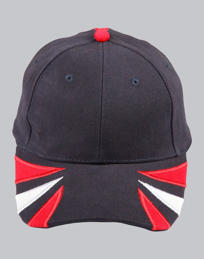 Tri-Colour Heavy Brushed Cotton Contrast Cap CH80 - PrintaPromo