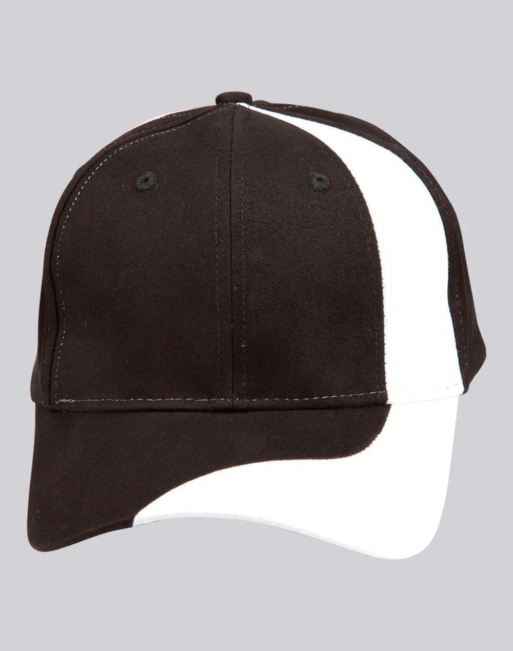 Brushed Cotton Twill Baseball Cap With Contrast Stripe Across Peak & Crown CH82 - PrintaPromo