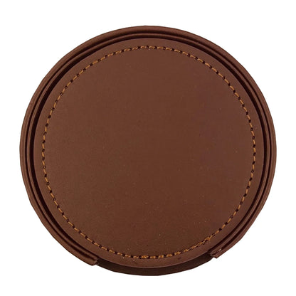 Franklin Leather Coaster Set of 6 - PrintaPromo