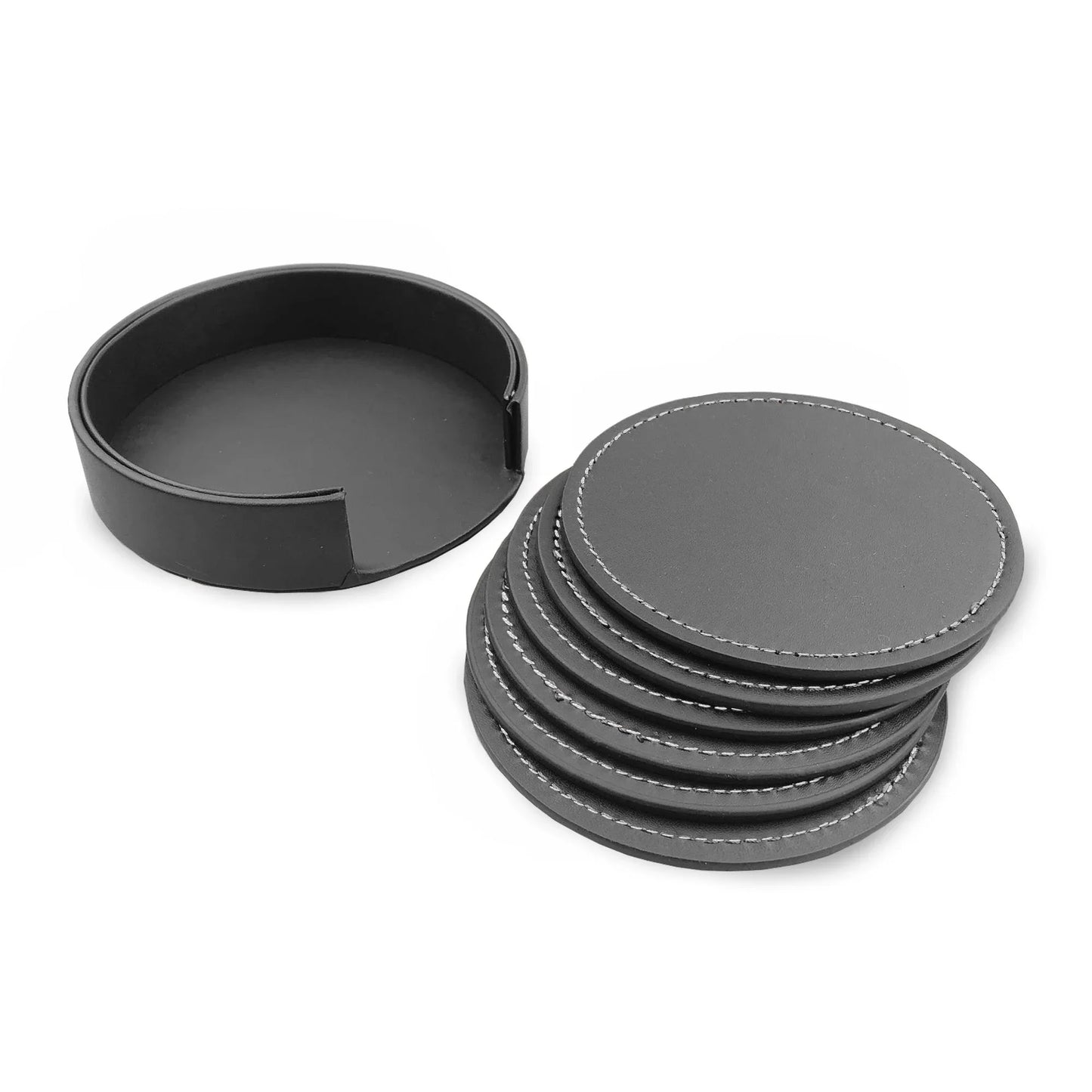Franklin Leather Coaster Set of 6 - PrintaPromo