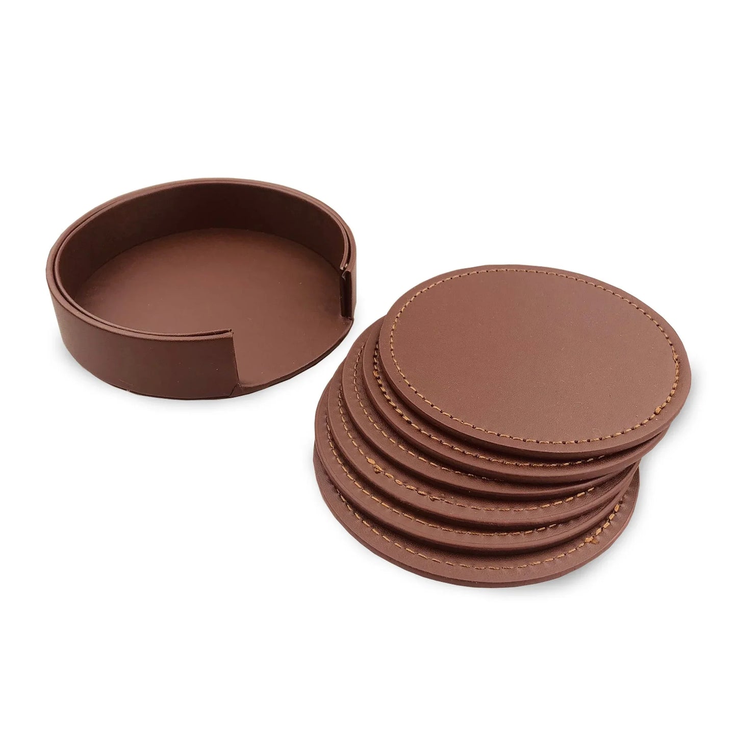 Franklin Leather Coaster Set of 6 - PrintaPromo