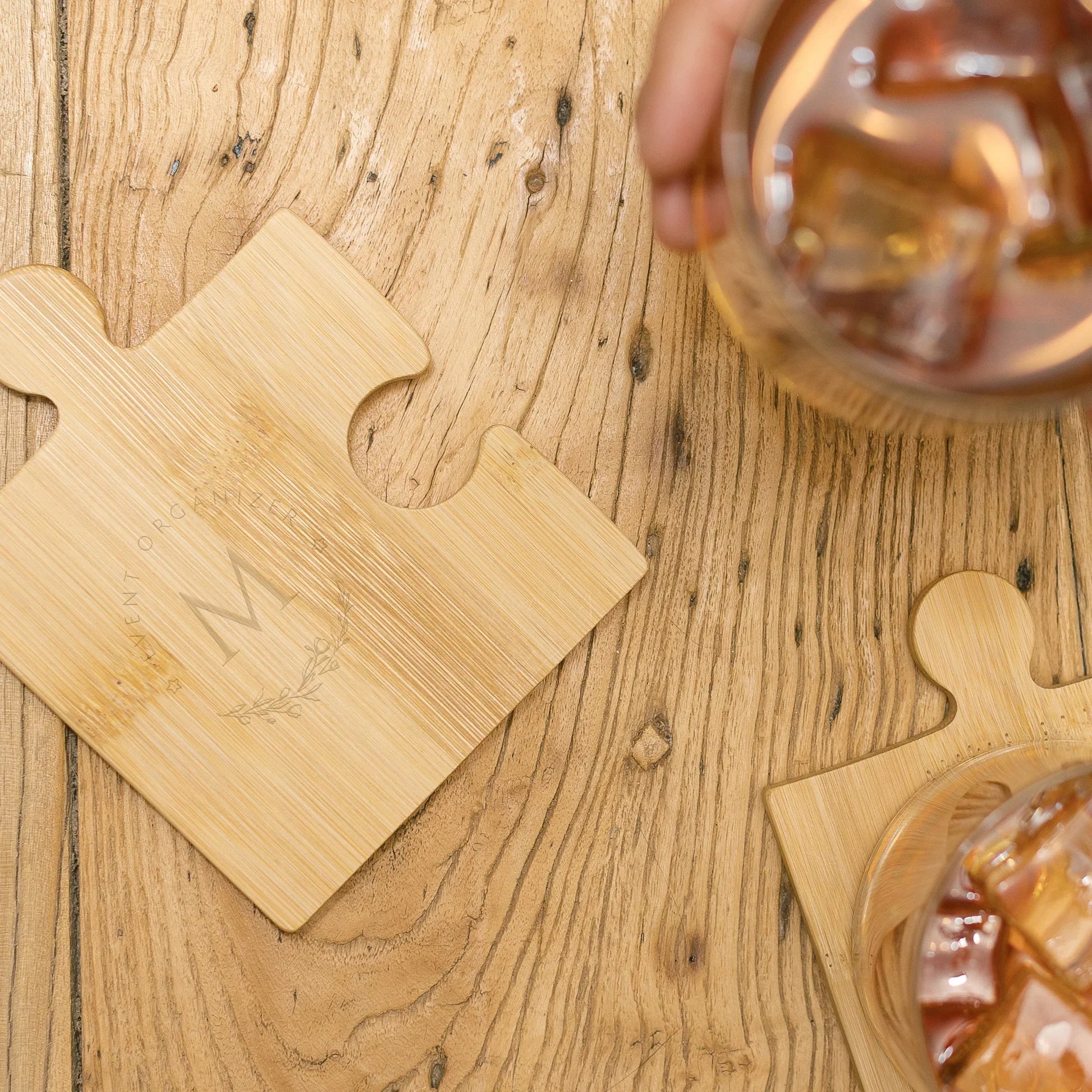 Puzzle Bamboo Coaster Set - PrintaPromo