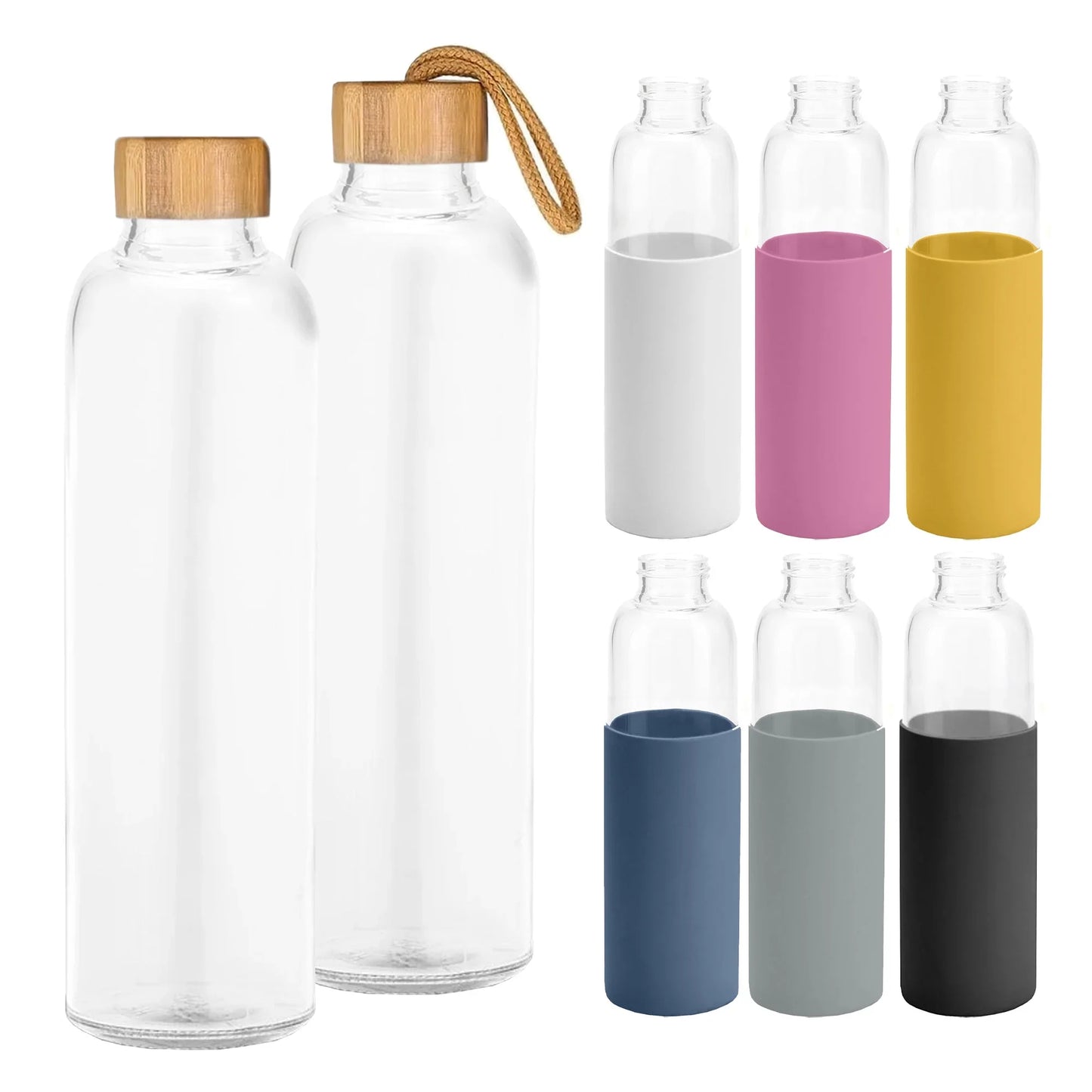Honya Glass Drink Bottle with Sleeve - PrintaPromo