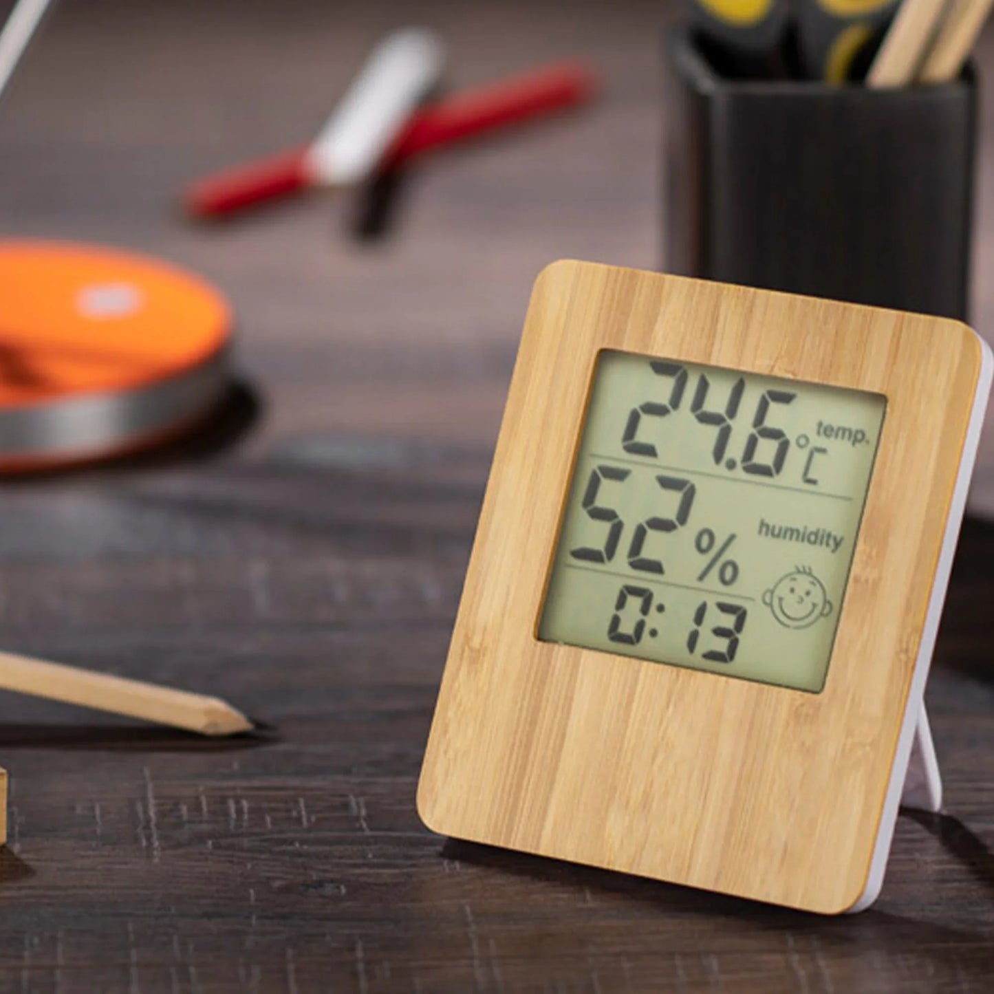 Bamboo Desk Clock - PrintaPromo