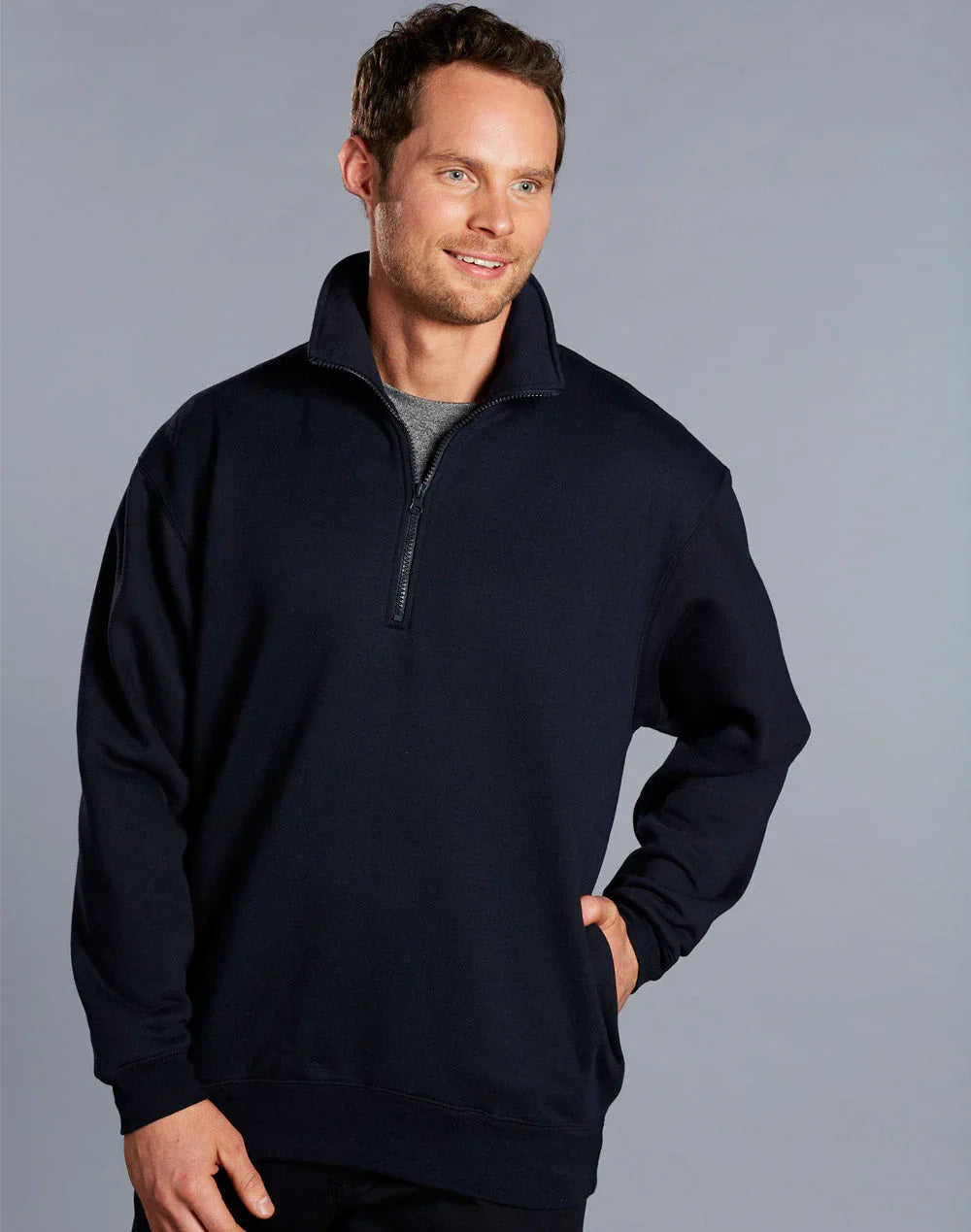 Adult’s American Style 1/2 Collar Fleecy Sweat Top FL02 - PrintaPromo