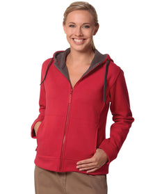 Ladie’s Full Zip Contrast Bonded Fleece Hoodie FL18 - PrintaPromo