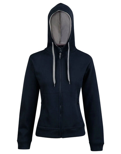 Ladie’s Full Zip Contrast Bonded Fleece Hoodie FL18 - PrintaPromo