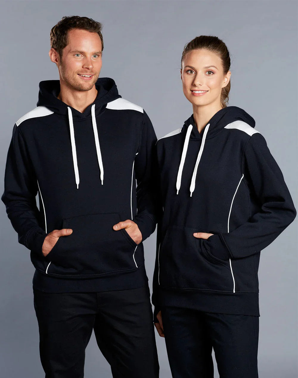 Adults’ Close Front Contrast Fleece Hoodie FL19 - PrintaPromo