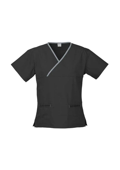 Ladies Contrast Crossover Scrubs Top H10722 - PrintaPromo
