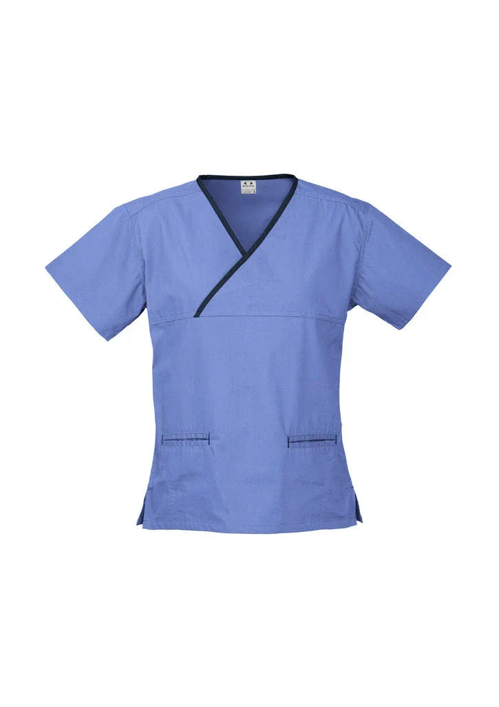 Ladies Contrast Crossover Scrubs Top H10722 - PrintaPromo