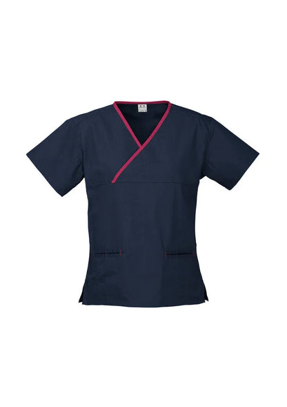 Ladies Contrast Crossover Scrubs Top H10722 - PrintaPromo