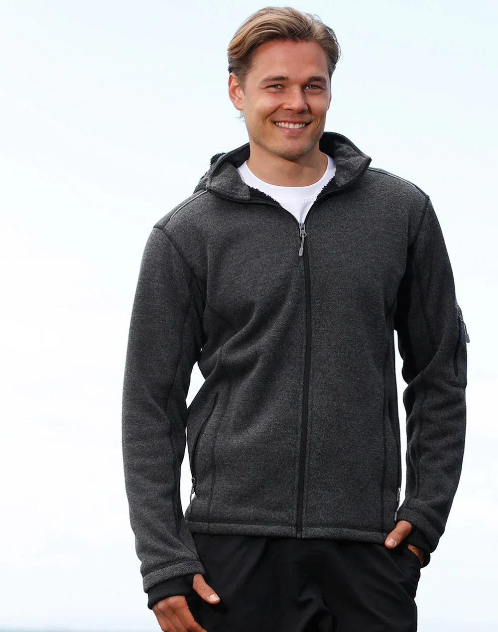 Mens Heather Bonded Coral Fleece Jacket JK41 - PrintaPromo