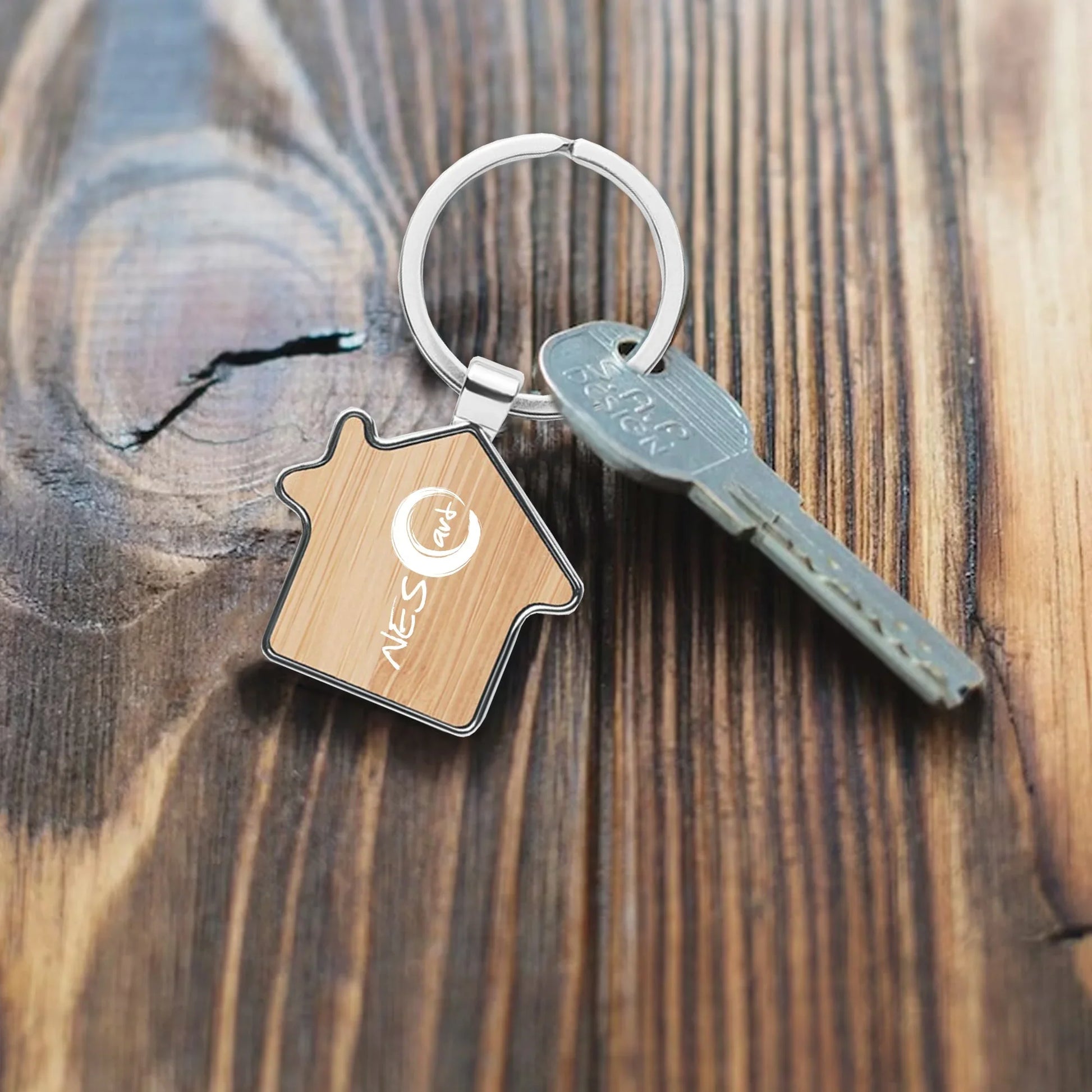 Bamboo House Key Ring - PrintaPromo