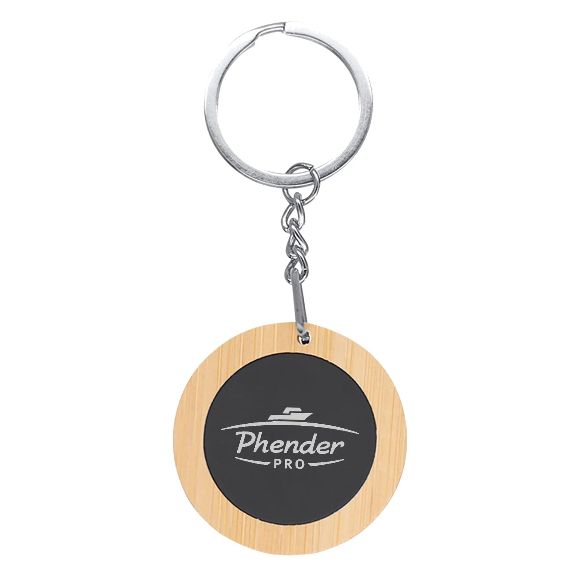Mirage Round Bamboo Keyring - PrintaPromo