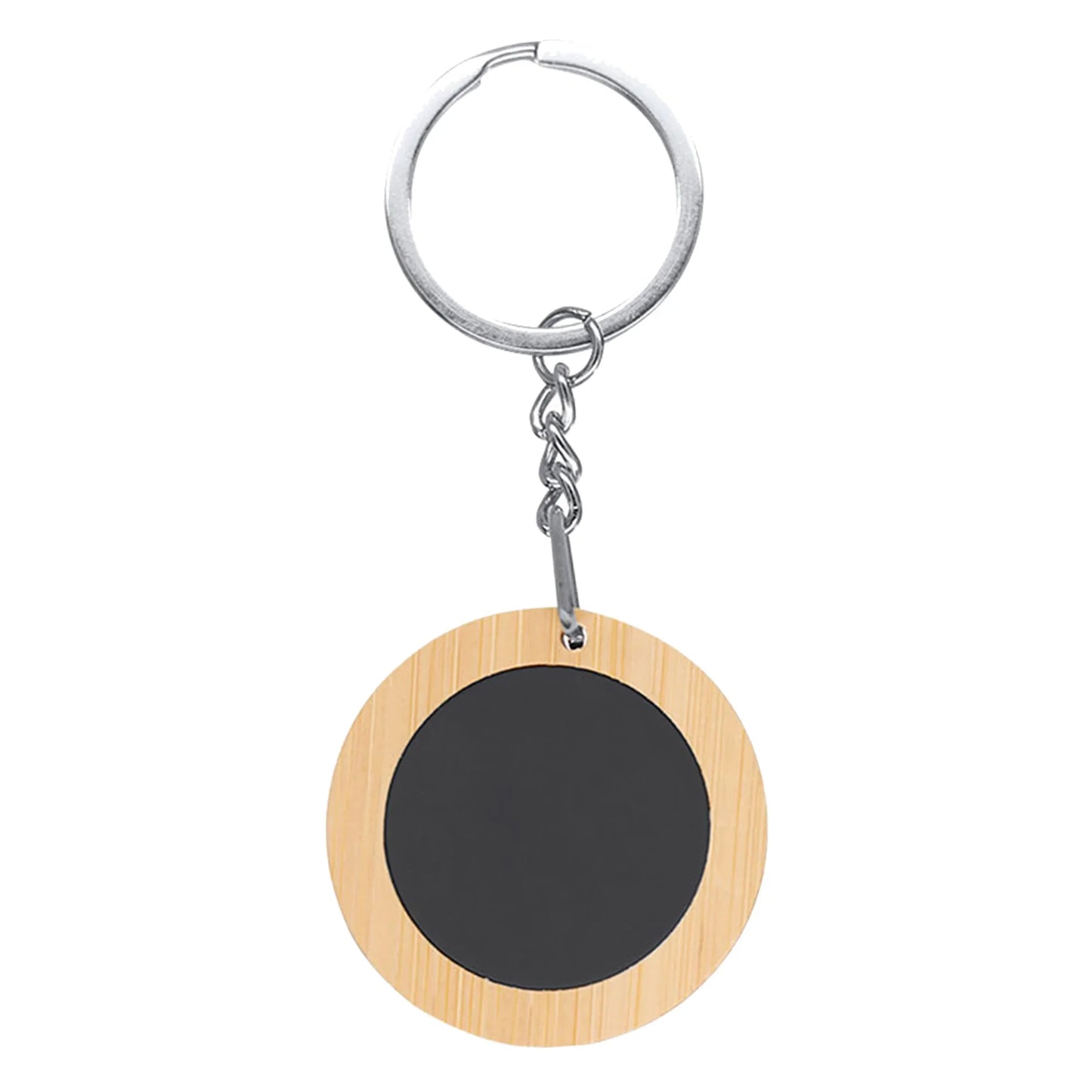 Mirage Round Bamboo Keyring - PrintaPromo