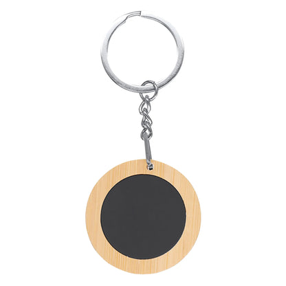 Mirage Round Bamboo Keyring - PrintaPromo