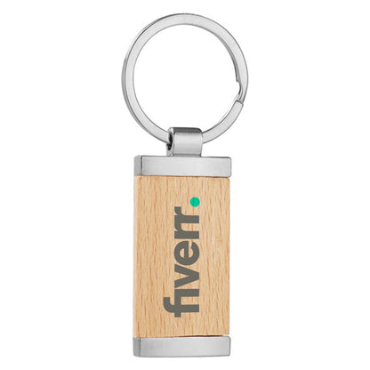 Wood Panel Key Ring - PrintaPromo