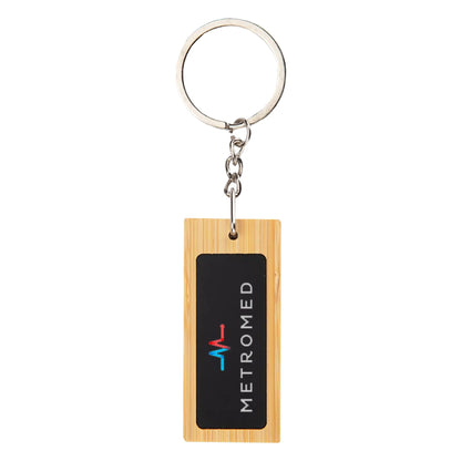 Mirage Rectangular Bamboo Keyring - PrintaPromo