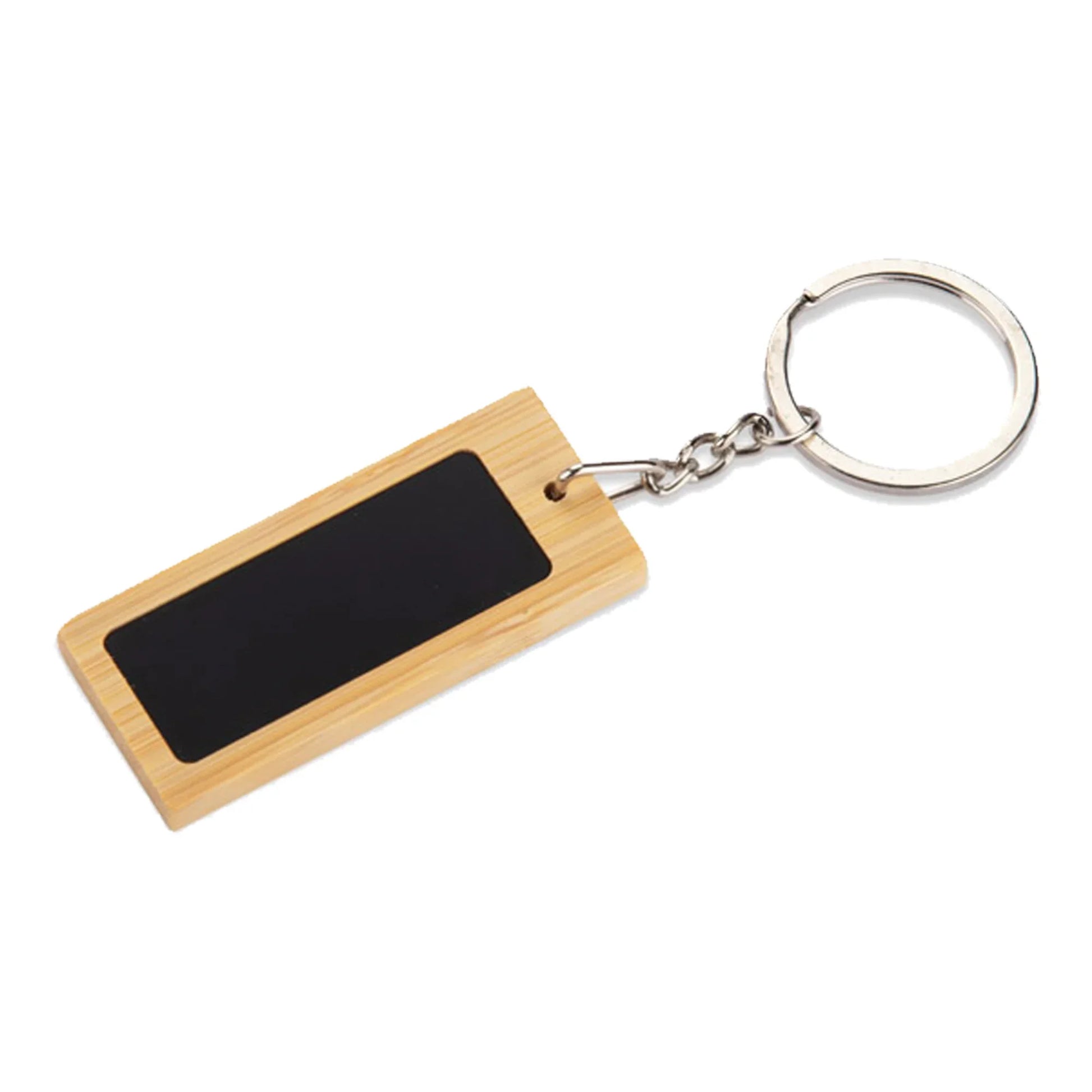 Mirage Rectangular Bamboo Keyring - PrintaPromo