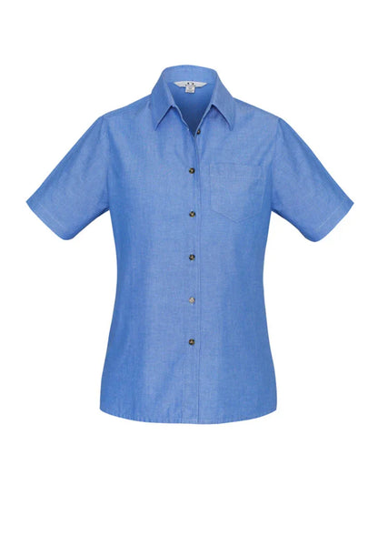 Ladies Wrinkle Free Chambray Short Sleeve Shirt LB6200 - PrintaPromo