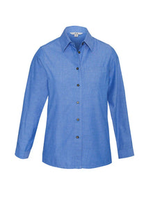 Ladies Wrinkle Free Chambray Long Sleeve Shirt LB6201 - PrintaPromo