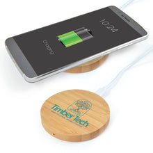 Arc Round Bamboo Wireless Charger - PrintaPromo