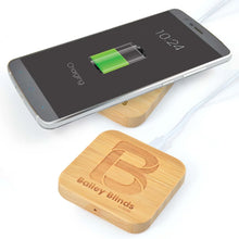 Arc Square Bamboo Wireless Charger - PrintaPromo