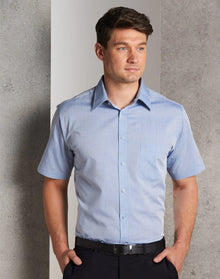 Mens Fine Chambray Short Sleeve Shirt M7011 - PrintaPromo