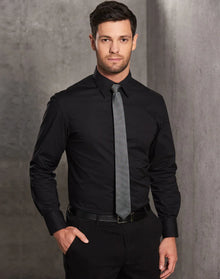 Mens Cotton/Poly Stretch Long Sleeve Shirt M7020L - PrintaPromo