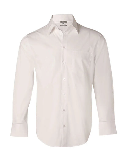 Mens Cotton/Poly Stretch Long Sleeve Shirt M7020L - PrintaPromo