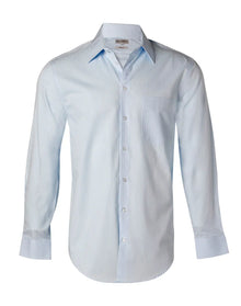 Mens Self Stripe Long Sleeve Shirt. M7100L - PrintaPromo