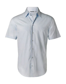 Mens Self Stripe Short Sleeve Shirt M7100S - PrintaPromo